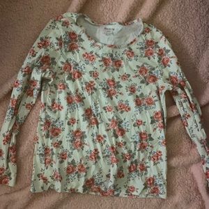 Large floral long sleeve tee